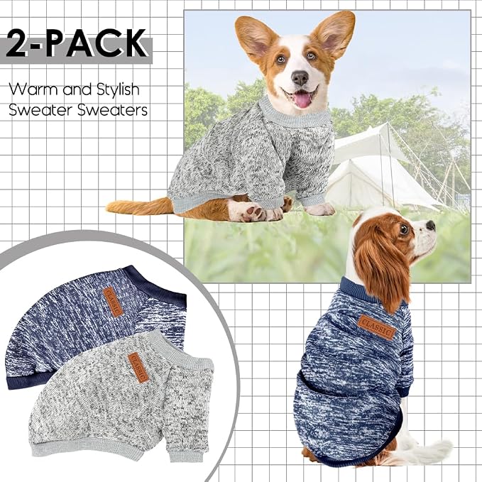2 Pcs Dog Sweaters for Small Dogs Girl Boy Winter Fleece Clothes Warm Soft Dog - Image 6