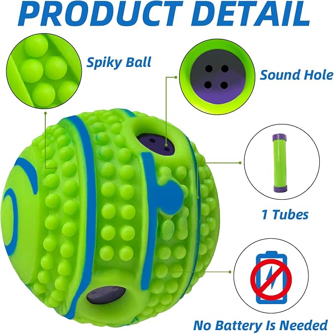 Spiky Interactive Dog Toys Ball, Shaking - Image 2
