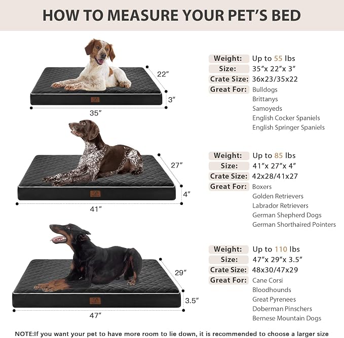 WNPETHOME Orthopedic Dog Bed for Crate, Waterproof Extra Large Dogs Bed - Image 6