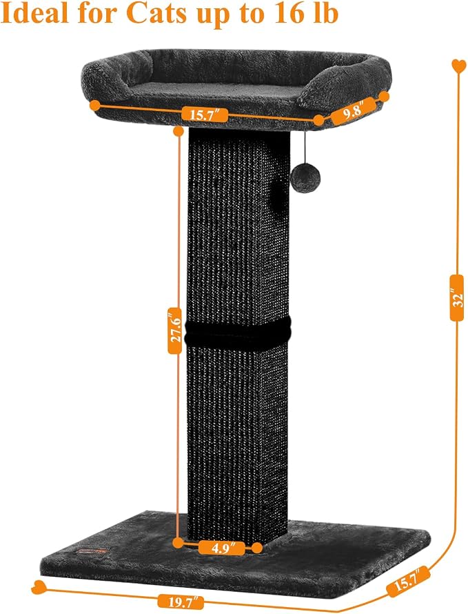 32" Cat Scratching Post for Indoor Cats, Sisal Cat Scratcher - Image 6
