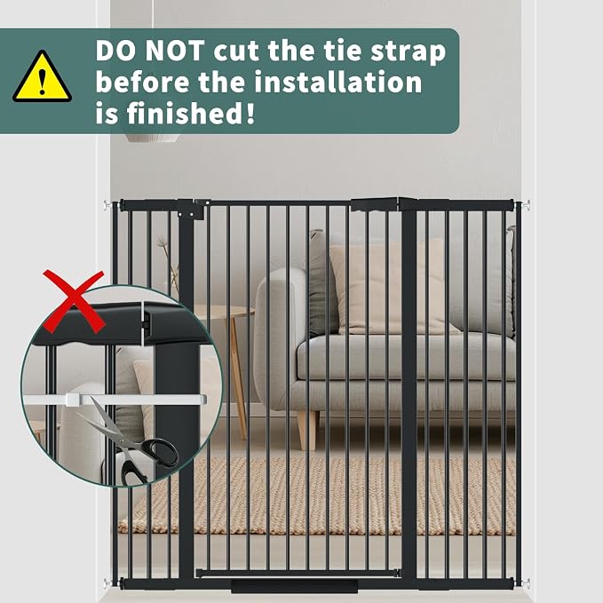 40.55" Tall, 69.48-77.36 Inch Wide, 1.37" Ultra Narrow Spacing Dog Pet Baby - Image 5
