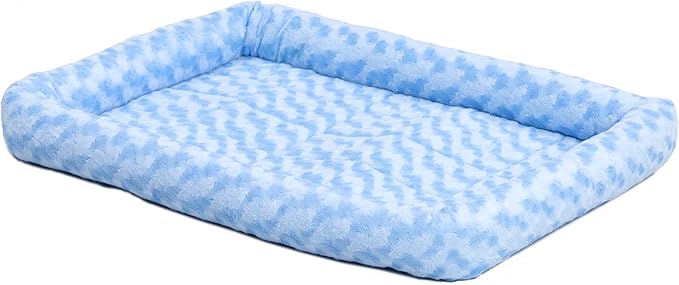 MidWest Homes for Pets QuietTime Fashion XXS Dog Bed – Blue Faux Fur Bolster - Image 2