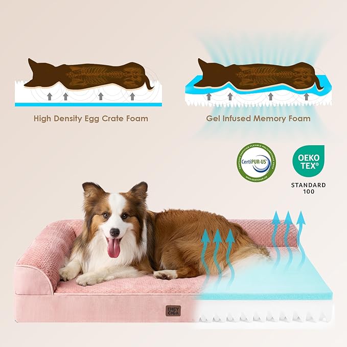 EHEYCIGA Memory Foam Dog Bed Large Size Dogs, Orthopedic Dog Bed Large - Image 4