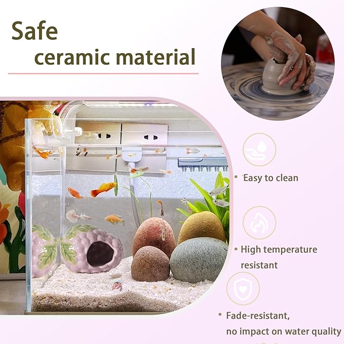 Aquarium Decor Cave Betta Fish Aquarium Accessories Ornaments Hiding Cave Grape - Image 4
