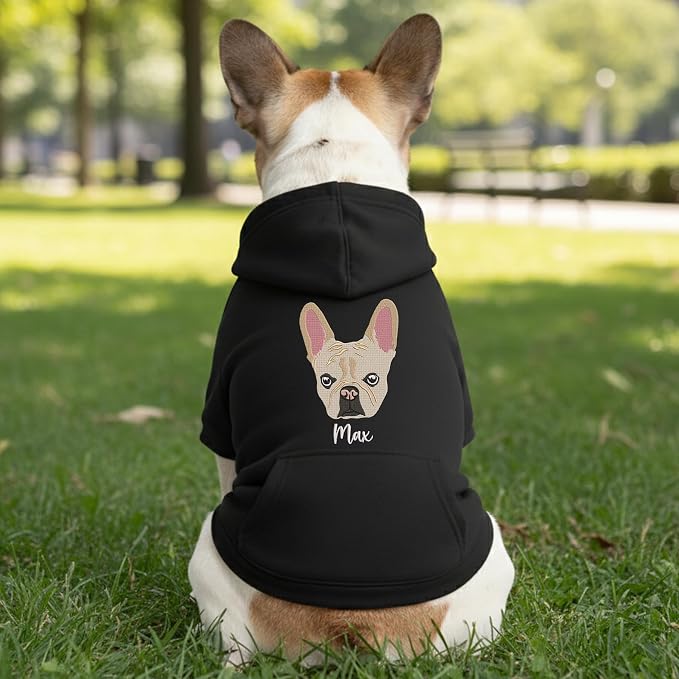 Personalized Dog Hoodie, Custom Embroidered Name Pet Hoodie, Warm Winter Outfit - Image 2