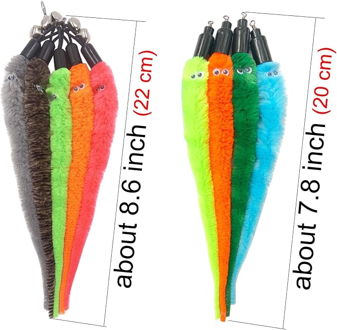 Cat Toy Worm Refills, 24 Pieces Interactive Cat Wand Attachments Worms Toy - Image 6
