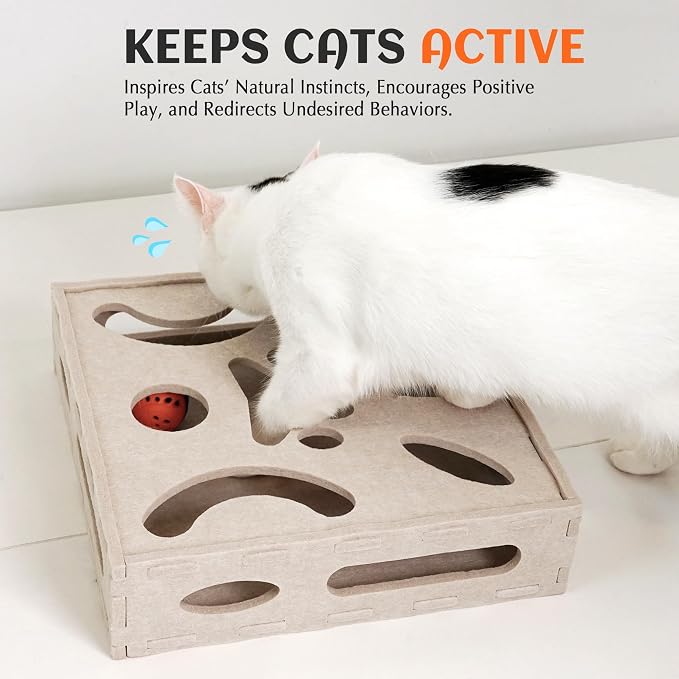 PETKARAY Felt Cat Puzzle Toy, Interactive Cat Toys - Image 5