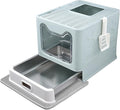 Enclosed Cat Litter Box with Lid Top Exit Covered Metal Stainless Steel Litter by Unknown