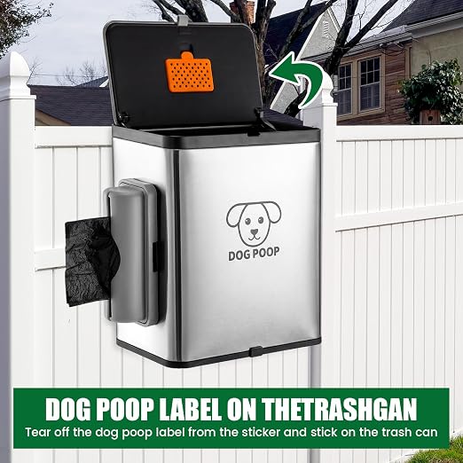 Dog Poop Trash Can Outside, 2.1 Gallon Dog Waste Container - Image 5