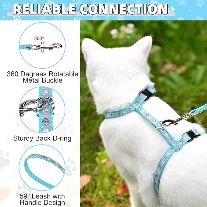 KOOLTAIL Cat Harness and Leash Set, Escape Proof Adjustable Kitten Harness - Image 3