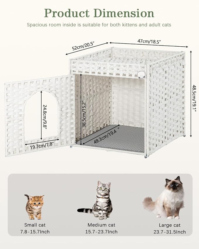 Cat Litter Box Enclosure Furniture, Hidden Litter Box - Image 5