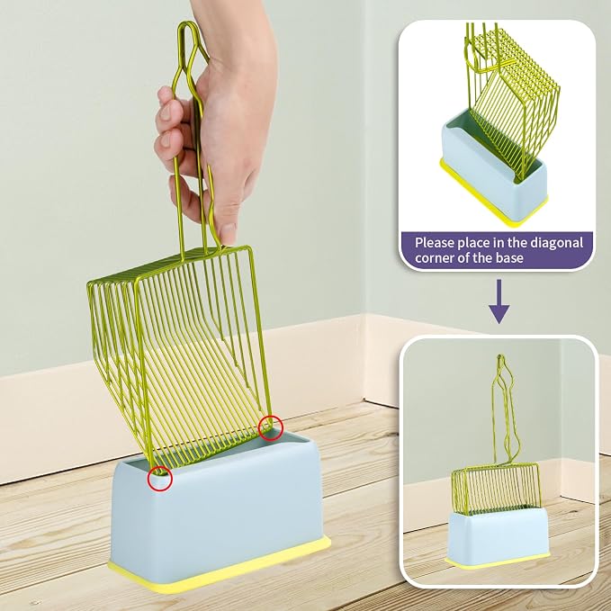 DHXYZZB Cat Litter Scoop with Holder, Metal Cat Litter Scoop Deep Shovel Kitty - Image 5