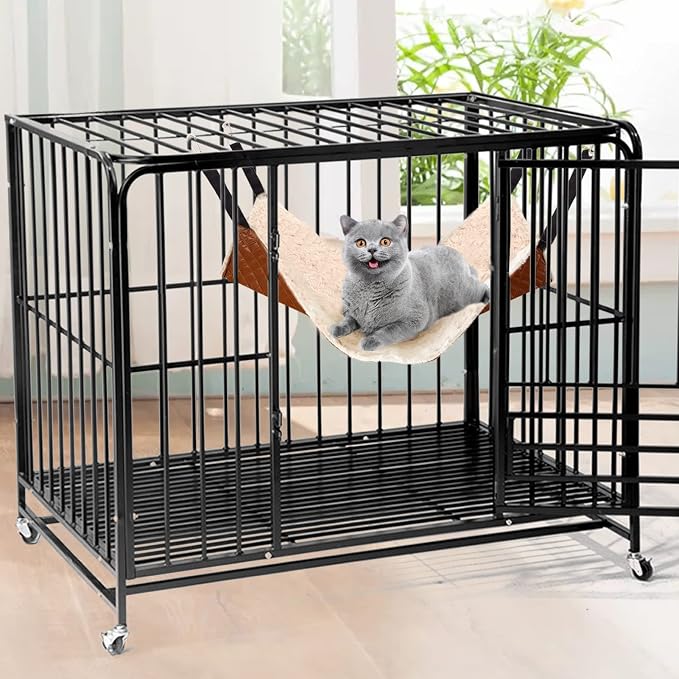 JOYELF Cat Hammock Bed, Large Reversible Cat Cage Hammock Hanging Soft Pet Bed - Image 7