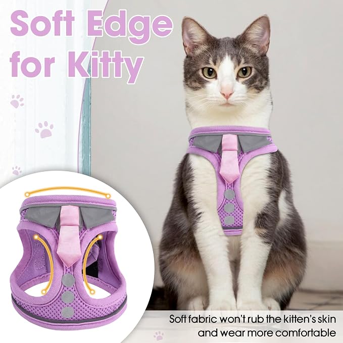 Cat Harness and Leash Set for Walking Escape Proof, Soft Adjustable Kitten - Image 3