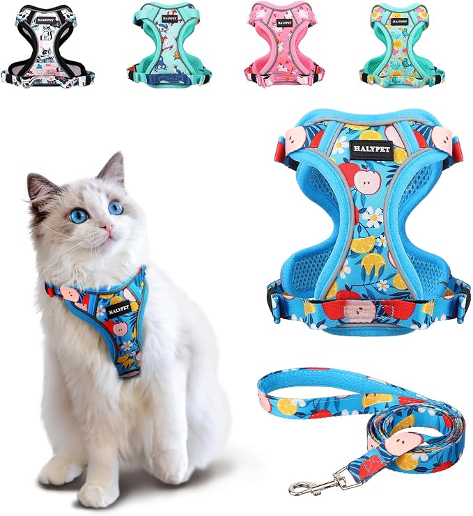 Halypet Cat Harness and Leash Set Cute Escape Proof Vest Harness by DOMoreWithYourPet