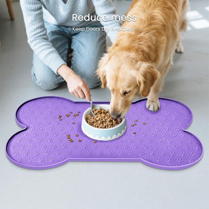 Dog Food Mat Anti-Slip Silicone Dog Bowl Mat Thicker Pet Placemat Waterproof - Image 8
