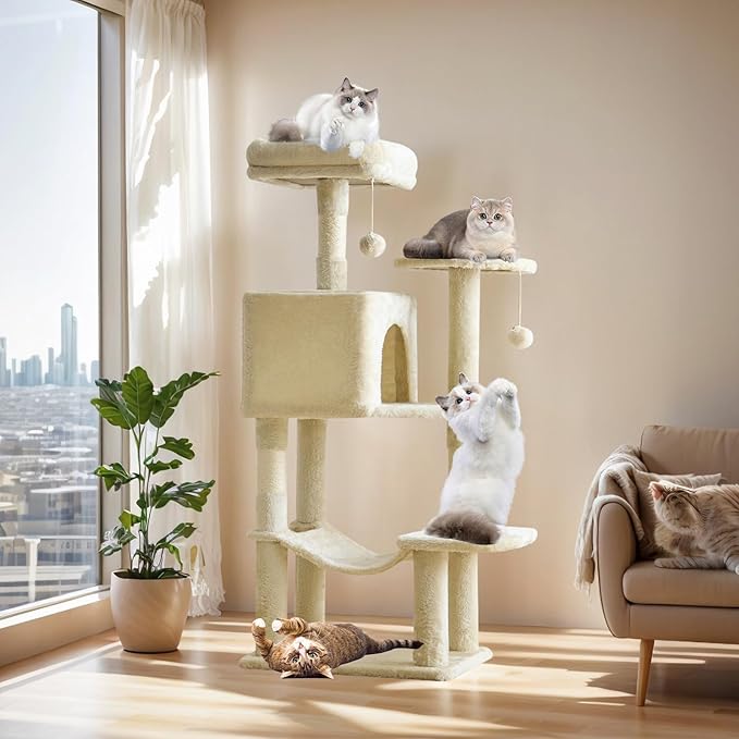 Sweetcrispy 44 Inch Cat Tree Tower, Cat Climbing Tower by Sweetcrispy