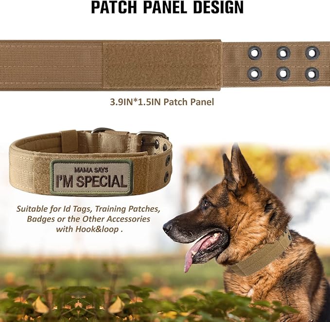 Tactical Dog Collar Military Adjustable Dog Collars Soft Nylon Training Collar - Image 3