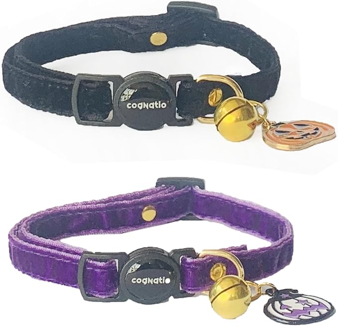 Safety Quick Release Cat Collars, Double Velvet by Cognatio