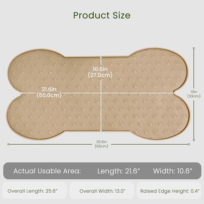 Dog Food Mat Anti-Slip Silicone Dog Bowl Mat Thicker Pet Placemat Waterproof - Image 2