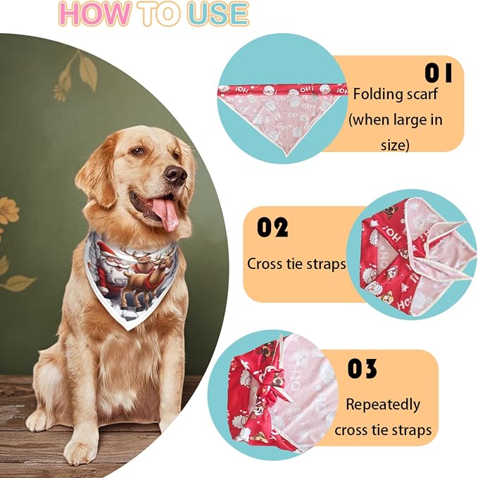 Christmas Dog Bandanas, Reflective Dog Bandana - Image 6