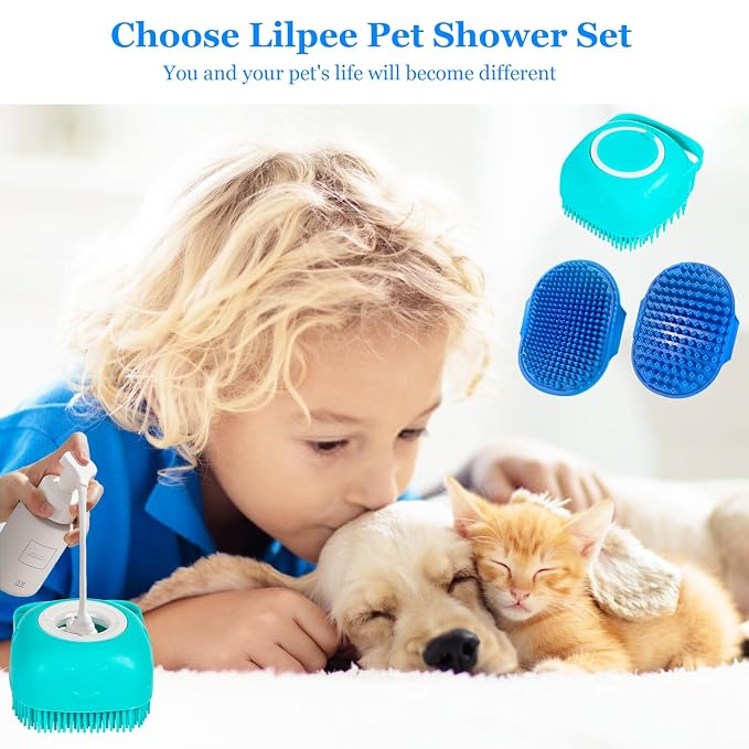 Dog Grooming Brush, Lilpep Pet Shampoo Bath Brush Soothing Massage Rubber Comb - Image 6