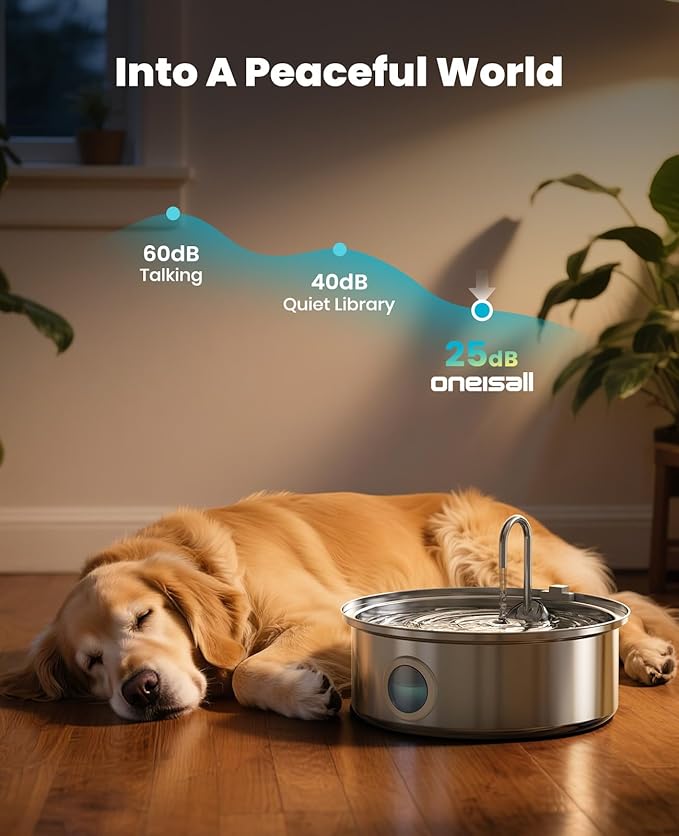 oneisall Dog Water Fountain, 7L/230oz/1.8G Quiet Dog Fountain Water Bowl - Image 4