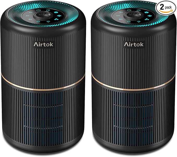 AIRTOK 2 Pack Air Purifier for Home Bedroom, Office Desktop Air Cleaners by AIRTOK