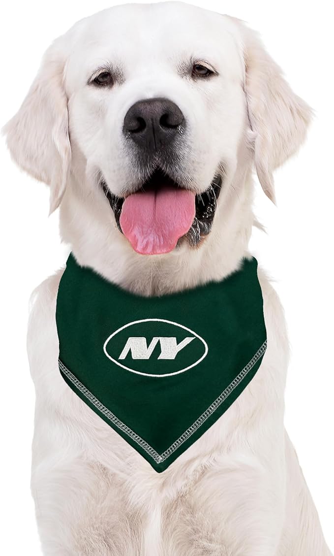 Pets First NFL New York Jets TIE Bandana, Size Small/Medium. Dog Bandana Scarf - Image 6