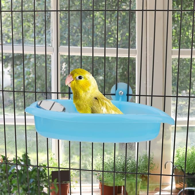 Hypeety Bird Bath with Mirror Portable Bird Bath Bird Bathroom - Image 5