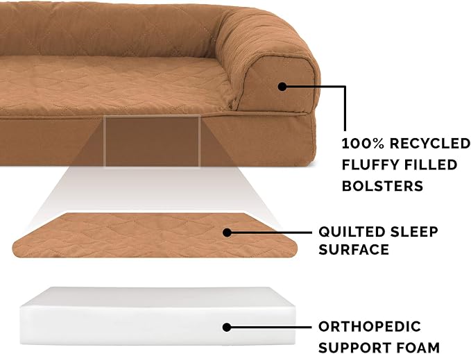 Furhaven Orthopedic Dog Bed for Large Dogs w/ Removable Bolsters & Washable - Image 4