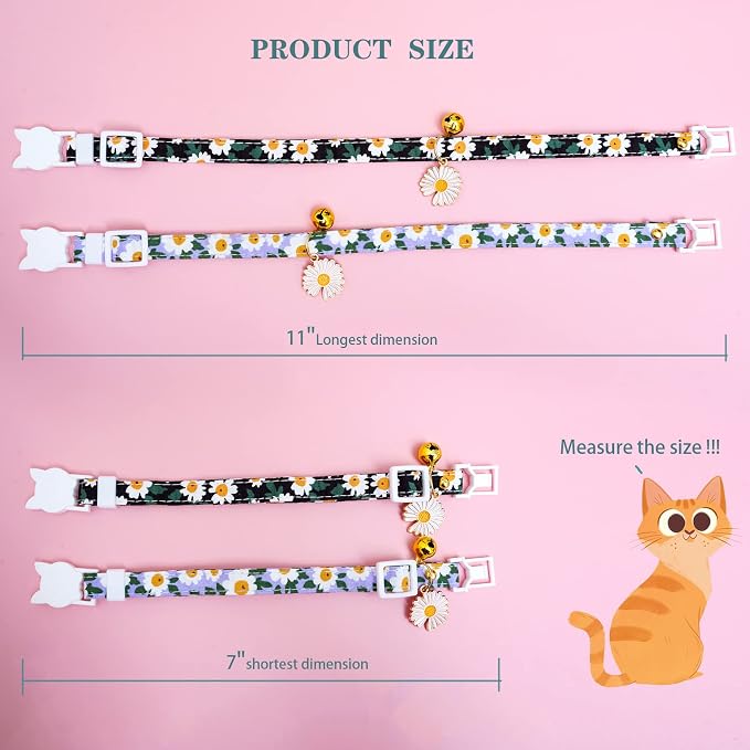 2 Pack Cotton Breakaway Cat Collars - Image 2