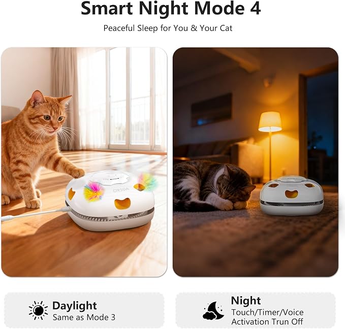 ORSDA Cat Toys for Indoor Cats, 4 in 1 Interactive Automatic Kitten Adult Cat - Image 4