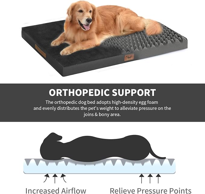 Orthopedic Dog Crate Bed for Extra Large Dogs, XXL Waterproof Comfort Pet Bed - Image 3