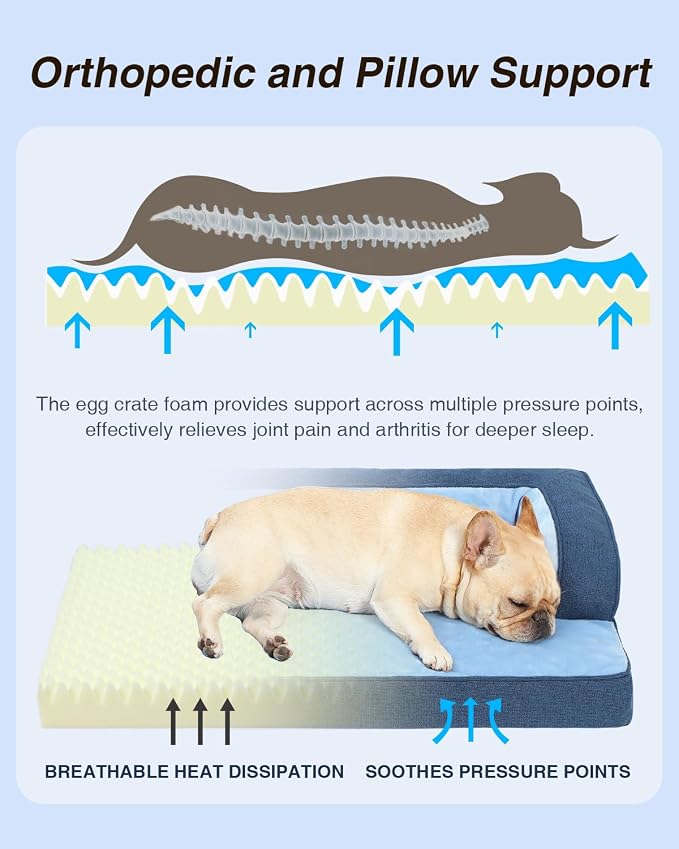 KSIIA Washable Dog Bed Large Sized Senior Dog, Orthopedic Warm Soft Pet Sofa - Image 2