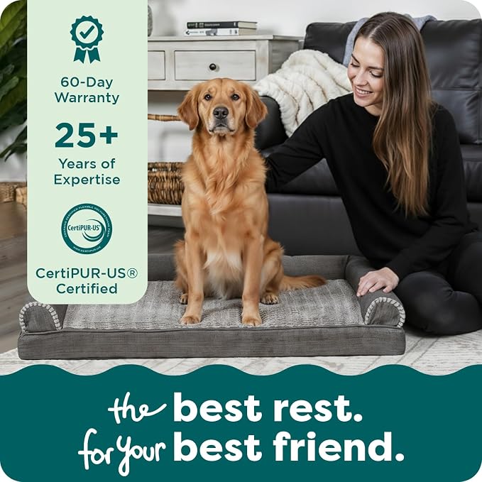 Furhaven Orthopedic Dog Bed for Large/Medium Dogs w/ Removable Bolsters & - Image 9