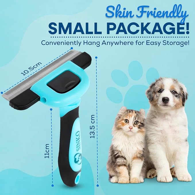 Sinko Deshedding Tool for Dogs & Cats, Pet Grooming Brush, Skin Friendly - Image 4