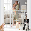 37 Inch Tall Baby Gate with Small Cat Door, Adjustable 29.55" and 46.06" by BuyNow