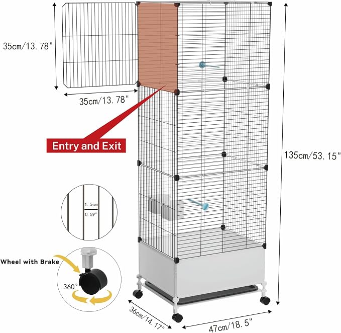 Extra Large Bird Cage, Wide Birdcage - Image 3