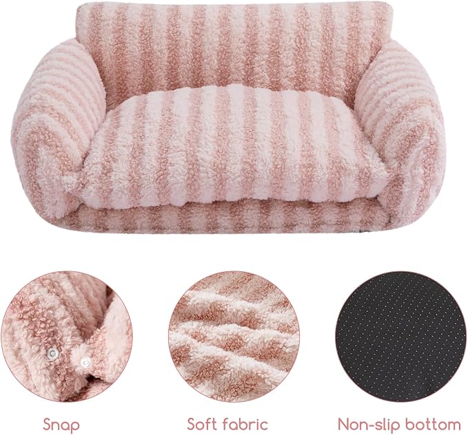 Hollypet Cat Bed Fluffy Plush Mutifuctional Double-Layer Soft Pet Couch - Image 5