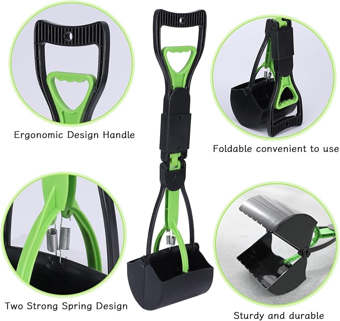 Geyecete Dog Pooper Scooper Long Handle Pooper Scooper Set Pooper - Image 2