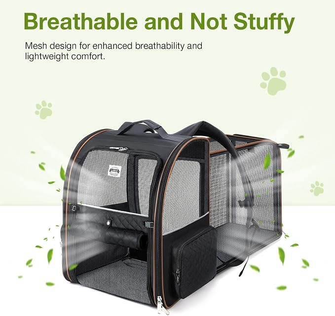 Lekebobor Large Cat Backpack Carrier Expandable Pet Carrier Backpack - Image 3