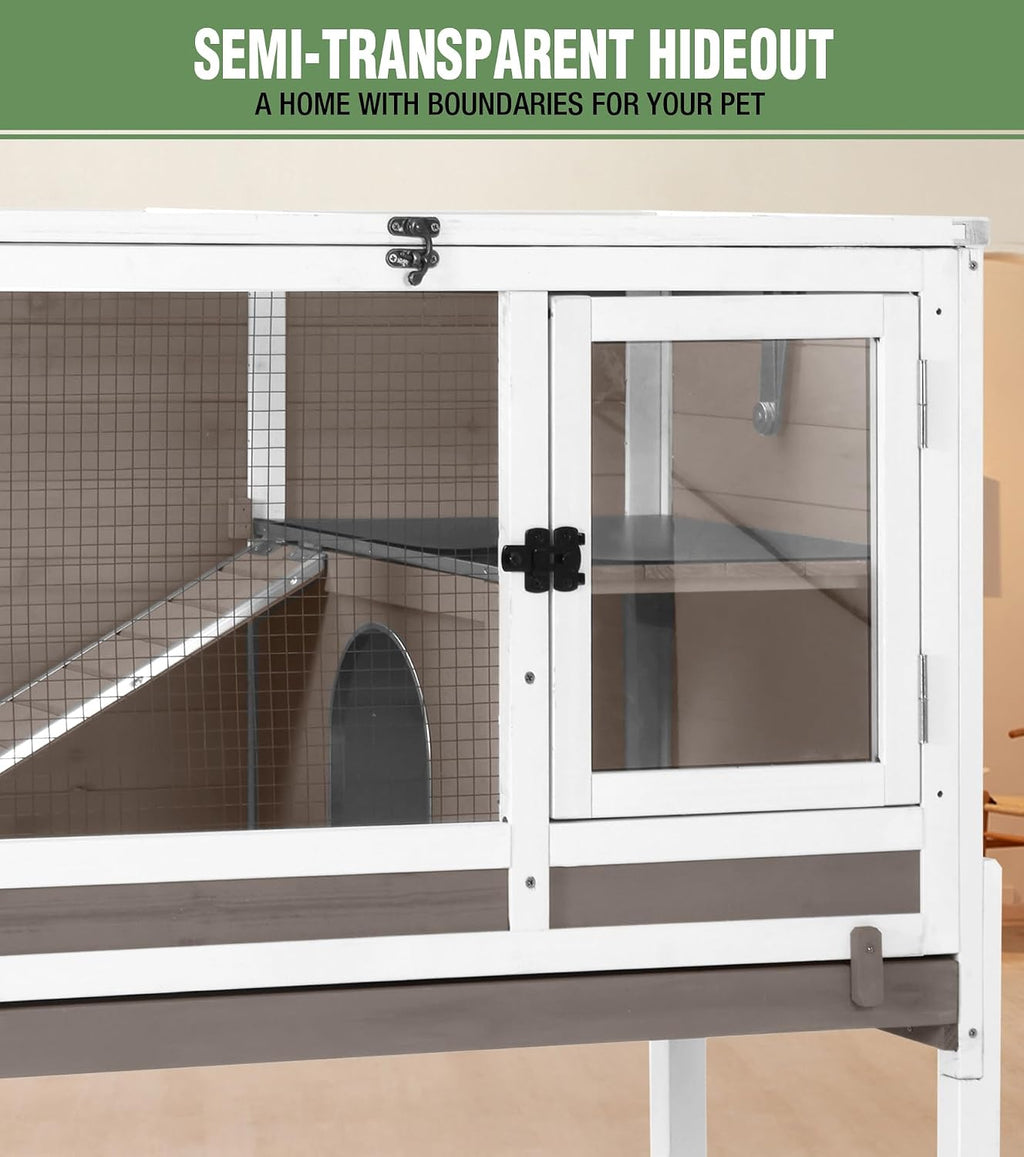Guinea Pig Cage Indoor with Chew-Proof Edges, Clean Deep Tray | Rabbit - GlobalHabitat Supply