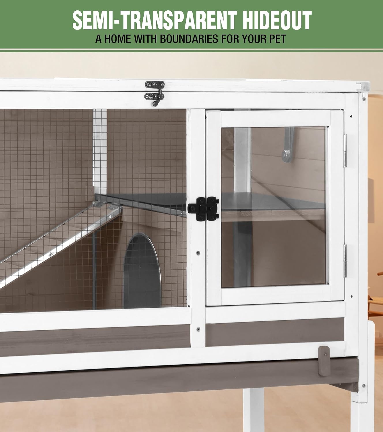 Guinea Pig Cage Indoor with Chew-Proof Edges, Clean Deep Tray | Rabbit - GlobalHabitat Supply