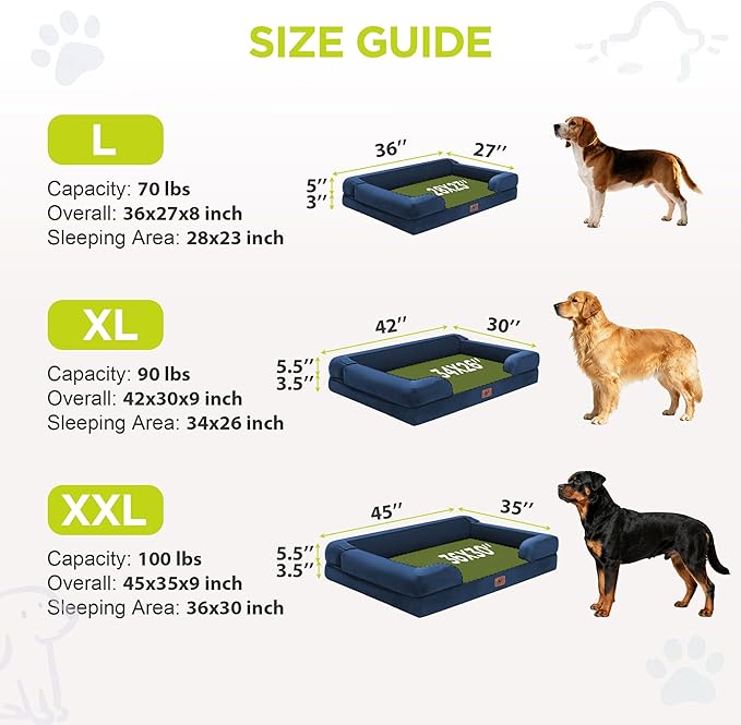 Orthopedic Dog Bed for Extra Large Dogs, XXL Waterproof Egg Crate Memory Foam - Image 4