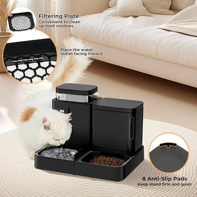 Gravity Cat Feeder and Water Dispenser, 2 in 1 Cat Self Feeder - Image 4