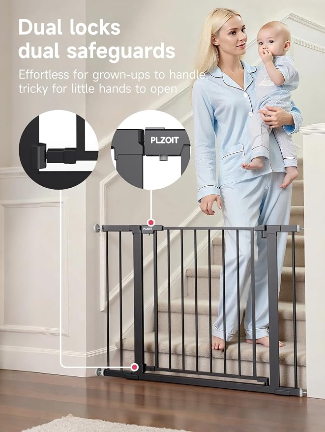 29.5-40.5" Baby Gate for Stairs, Dog Gate for Doorways, Walk Thru Auto Close - Image 2