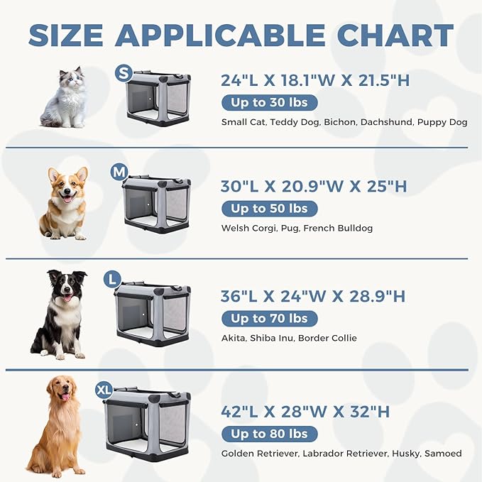 DUMOS Dog Crate 24 Inch Travel Cat Pet Carrier - Image 5