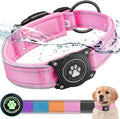 Airtag Dog Collar with Waterproof Air Tag Holder, Luminous Reflective, Soft by OKVSKO