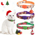 Christmas Cat Collar with Bells, Thanksgiving Cat Collar Breakaway, Halloween by DILLYBUD